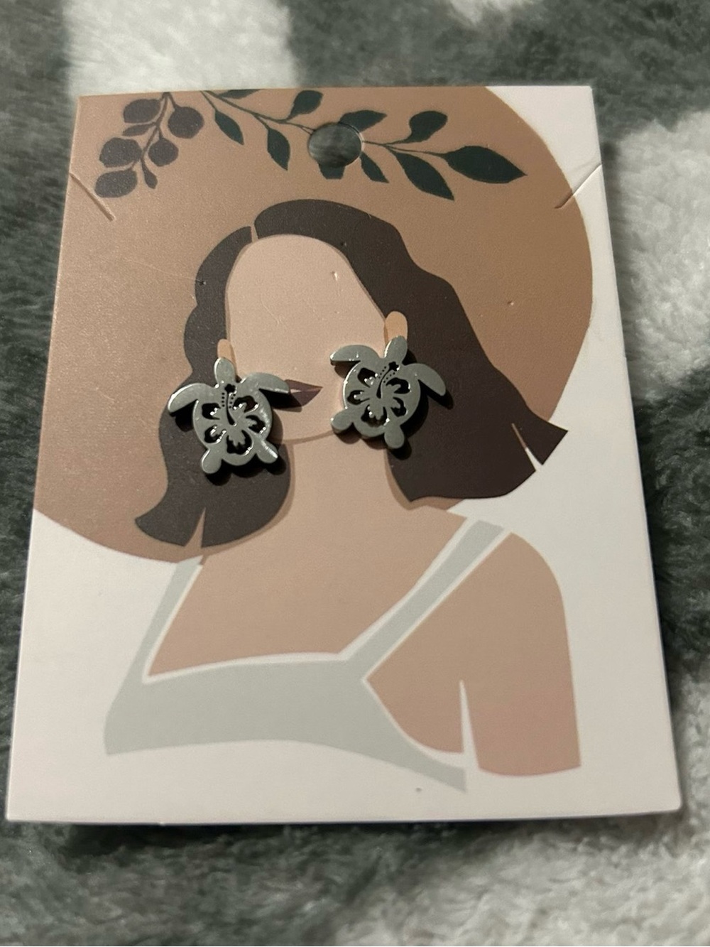 Silver Floral Cutout Stud Earrings - Women Jewelry